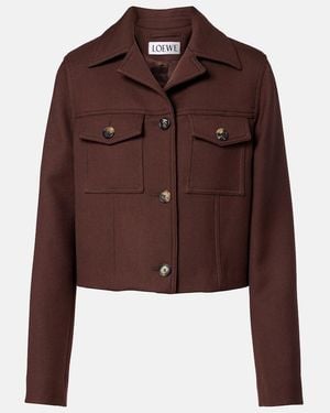 Loewe Wool-Blend Twin-Pocket Jacket - Brown