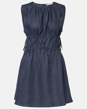 Asceno Minikleid Como Aus Leinen - Blau