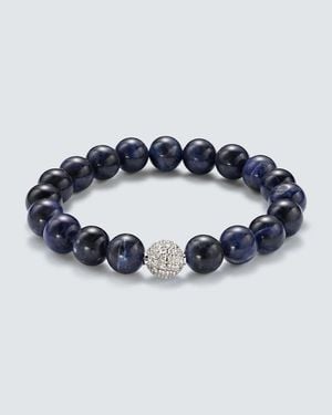 Sydney Evan 14Kt Beaded Bracelet With Diamonds - Blue