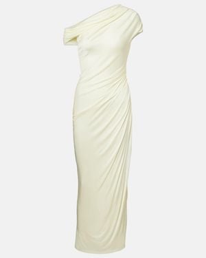 Galvan London Draped One-Shoulder Midi Dress - Natural