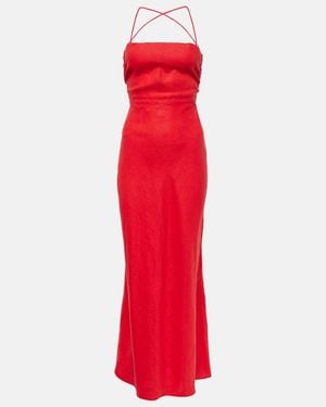 Faithfull the Brand Garcia Linen Maxi Dress - Red