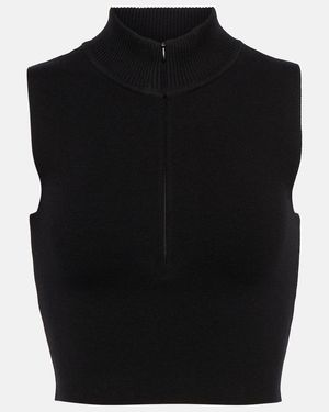 Live The Process Petra Half-Zip Crop Top - Black