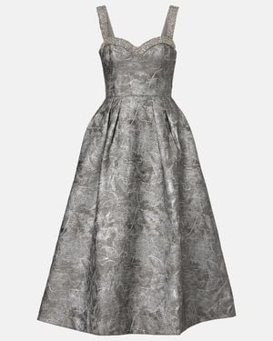 Rebecca Vallance Sterling Metallic-Effect Jacquard Cocktail Dress - Grey