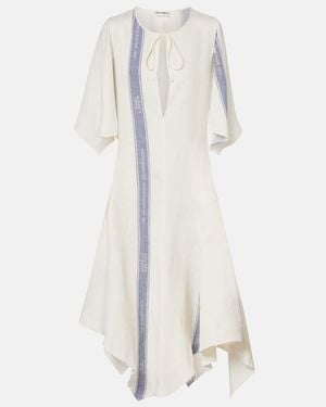JW Anderson Asymmetric Linen Maxi Dress - White