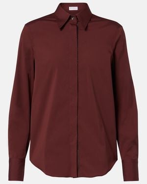 Brunello Cucinelli Monili Cotton-Blend Shirt - Red