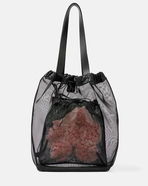 Simone Rocha Tote Bag Carnation Pocket Mit Leder - Schwarz