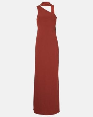 ‎Taller Marmo Caroline One-Shoulder Crepe Cady Gown - Red