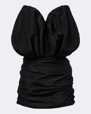 Magda Butrym Ruched Silk Bustier Dress - Black