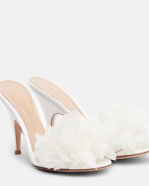 Gianvito Rossi Floral-Applique Pvc Mules - White