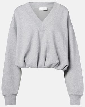Sportmax Colleg Cotton-Blend Jersey Sweatshirt - Grey
