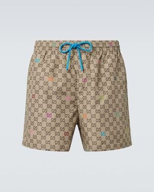 Gucci Gg Printed Poplin Swim Trunks - Multicolour