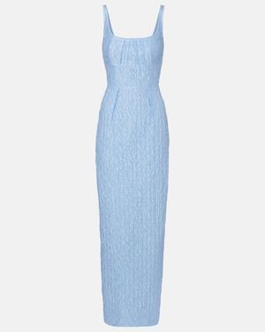 Emilia Wickstead Sharon Seersucker Gown - Blue