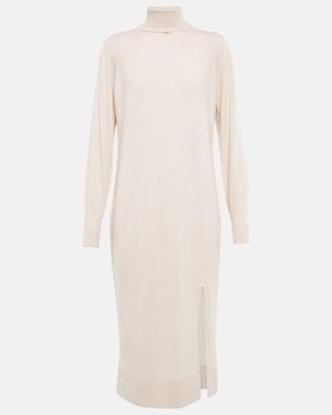 Jardin Des Orangers Wool And Cashmere Jumper Midi Dress - Natural