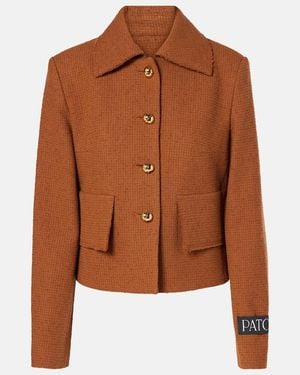 Patou Iconic Wool And Cotton-Blend Jacket - Brown
