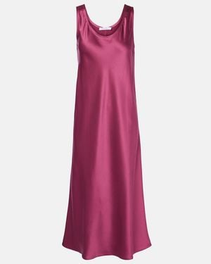 Max Mara Banjo Silk Satin Midi Dress - Purple
