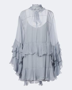Chloé Ruffled Muslin Minidress - Blue