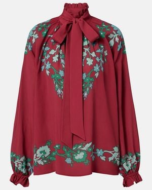 La DoubleJ Bluse Cerere Aus Satin - Rot