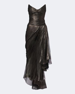 Maria Lucia Hohan Vestido De Fiesta Heidi De Seda Metalizado - Negro