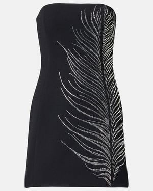 David Koma Crystal-Embellished Cady Minidress - Black