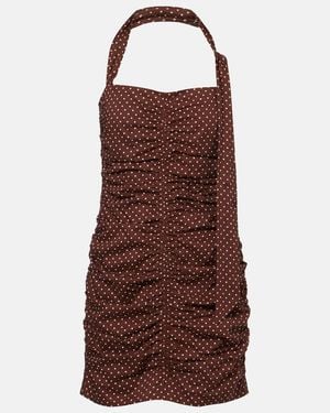 Posse Edie Polka-Dot Minidress - Brown