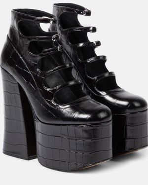 Marc Jacobs Kiki Croc-Effect Leather Ankle Boots - Black