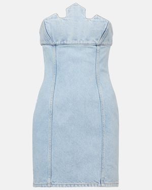 Coperni X Disney Denim Bustier Dress - Blue