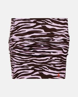 The Attico Zebra-print Stretch Mini Skirt - Pink