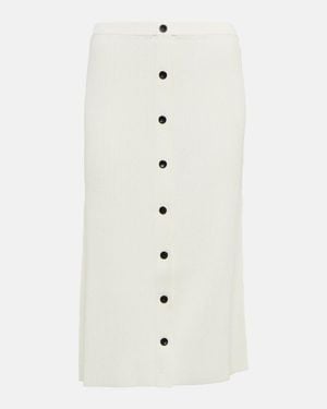 Proenza Schouler Rib-Knit High-Rise Midi Skirt - White