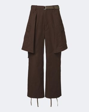 Sacai Cargohose Aus Ripstop - Braun