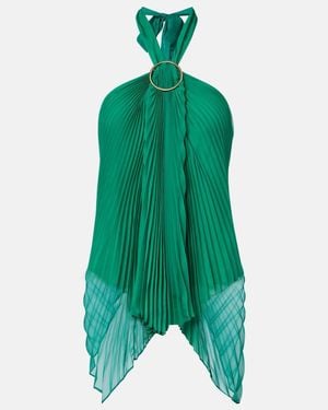 Max Mara Valzer Pleated Top - Green