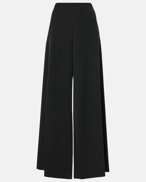 The Row Dela Wool Wide-Leg Trousers - Black