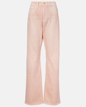 7 For All Mankind Tess High-Rise Straight Jeans - Pink
