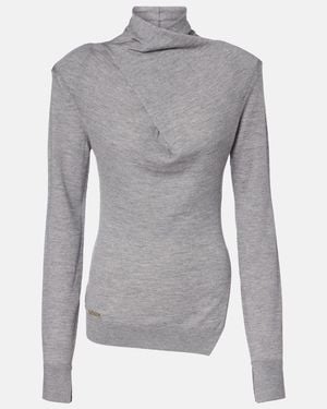 The Attico Virgin Wool Turtleneck Jumper - Grey