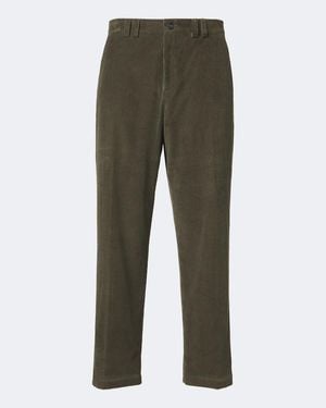 Canali Pantalones Rectos De Pana De Algodon - Verde