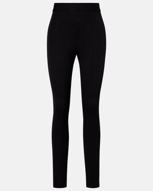 Dolce & Gabbana Leggings With Tonal Logo Lettering On The Waist - Blue