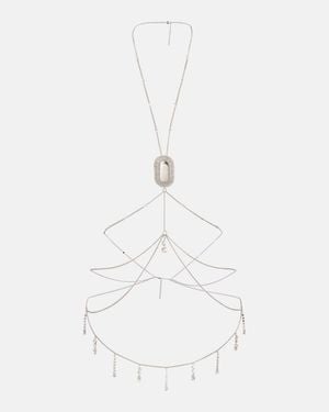 Rabanne Crystal-Embellished Body Chain - White