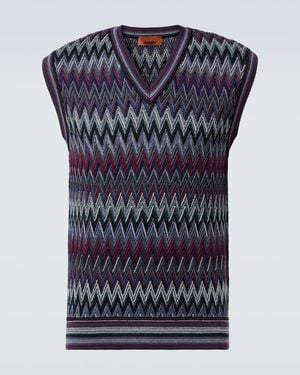 Missoni Chaleco De Lana En Zigzag - Azul