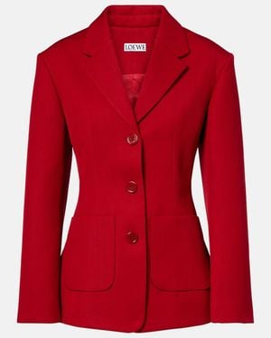 Loewe Wool-Blend Blazer - Red