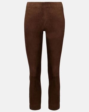 Vince Suede Slim Pants - Brown