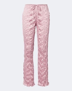 Posse Esme Satin Straight Trousers - Pink
