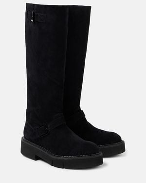 Robert Clergerie Colby Suede Knee-High Boots - Black