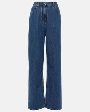 Valentino High-Rise Wide-Leg Jeans - Blue