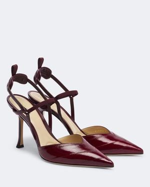 Fendi Very Colibri Leather Slingback Pumps - Red