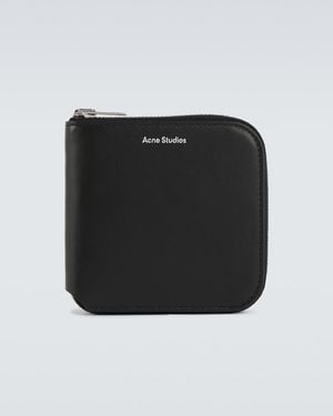 Acne Studios Cartera De Piel Con Cremallera - Negro