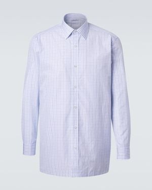 Charvet Checked Cotton Poplin Shirt - Blue