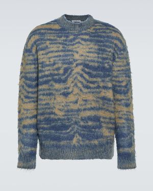 Acne Studios Pullover aus gebürstetem Jacquard-Strick - Blau