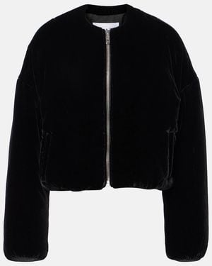 Alaïa Asymmetric Velvet Midi Skirt - Black