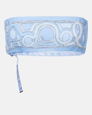 PUCCI Printed Cotton Toile Bandeau Top - Blue