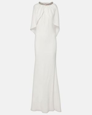 Roland Mouret Bridal Embellished Caped Gown - White