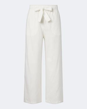 TOTEME Silk Wide-Leg Trousers - White